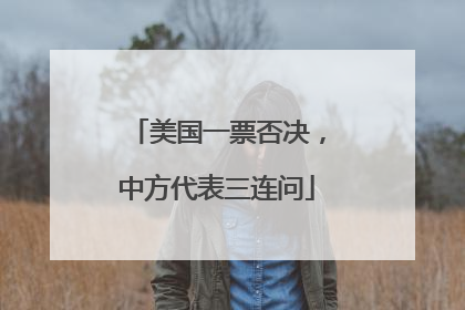 美国一票否决，中方代表三连问